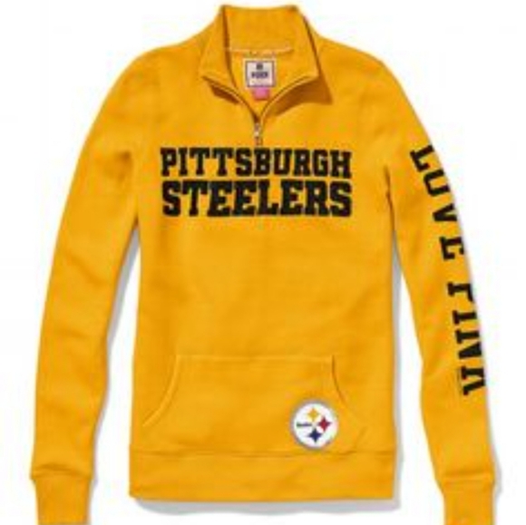 PINK Victoria's Secret Yellow Zip Up Sweater - Picture 1 of 9